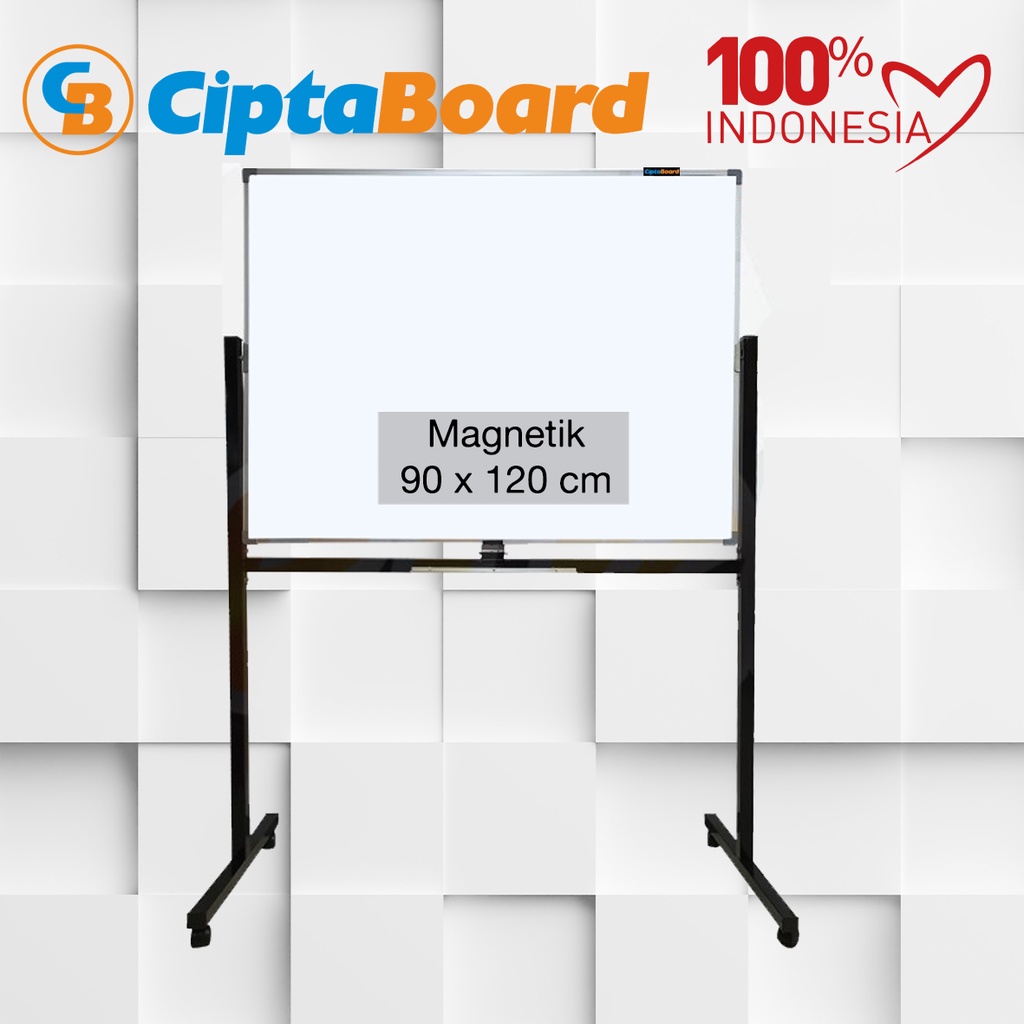 

Papan / Tulis / Whiteboard / Standing / Magnet / Single Face / Cipta / 90 x 120 cm