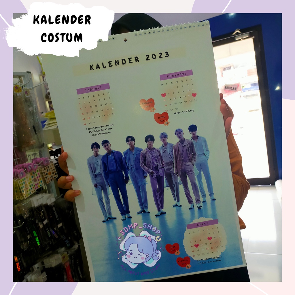 KALENDER DINDING CUSTOM REQUEST A3 KPOP SATUAN