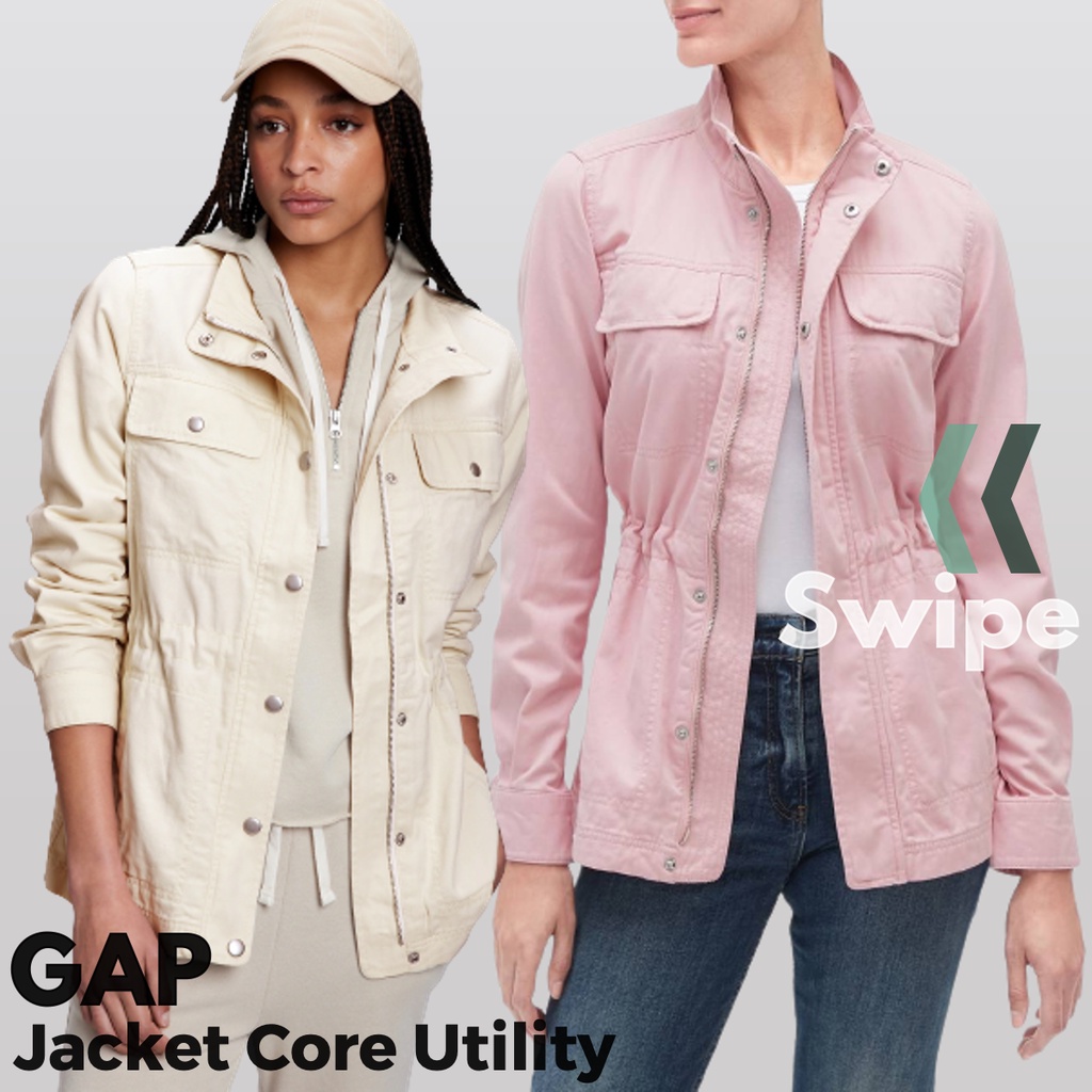 GAP Jacket Utility Jaket Parka Wanita Bahan Katun Adem Nyaman Warna Ungu dan Beige