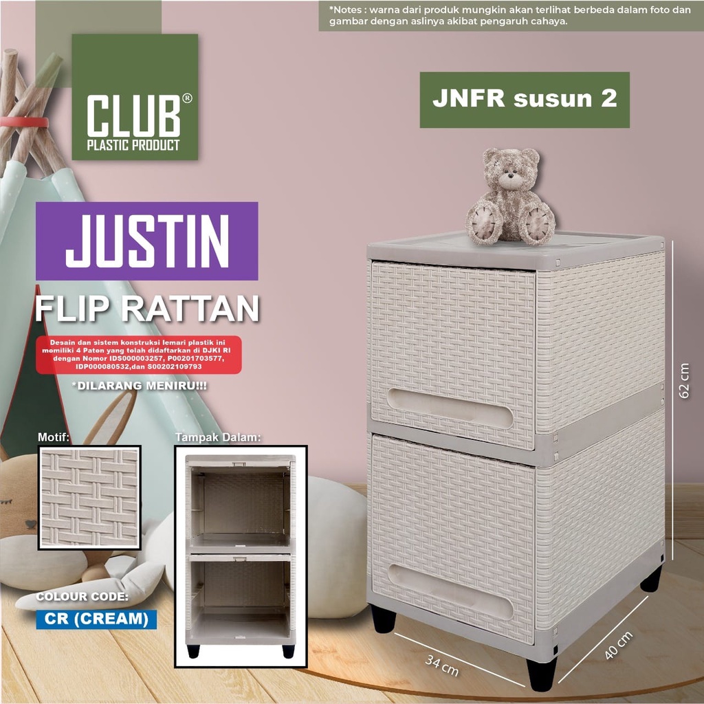 Lemari plastik club flip susun 2