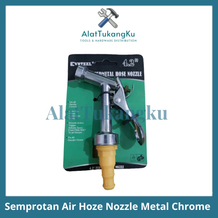 Jual Alat Semprotan Air Taman Hoze Nozzle Metal Chrome Kran Keran Air