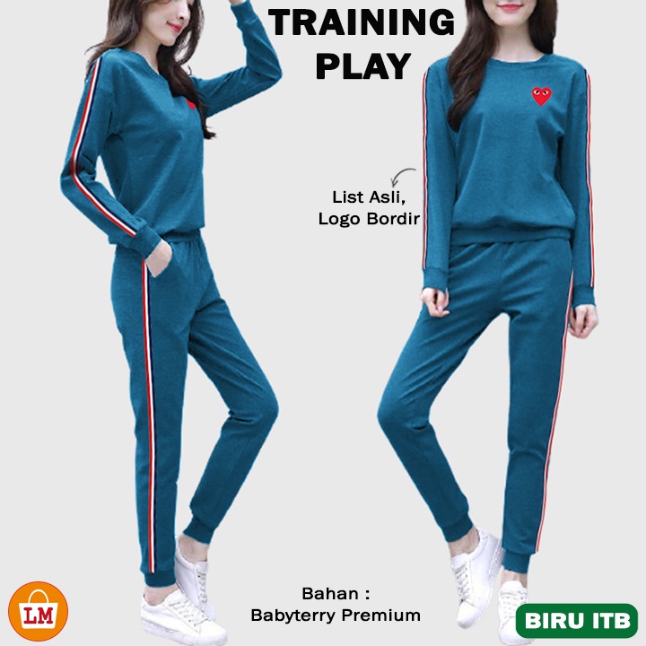 Setelan Olahraga TRAINING PLY Training Senam Wanita Bahan Babyterry Size Jumbo Oversize L - 3XL LMS 52014