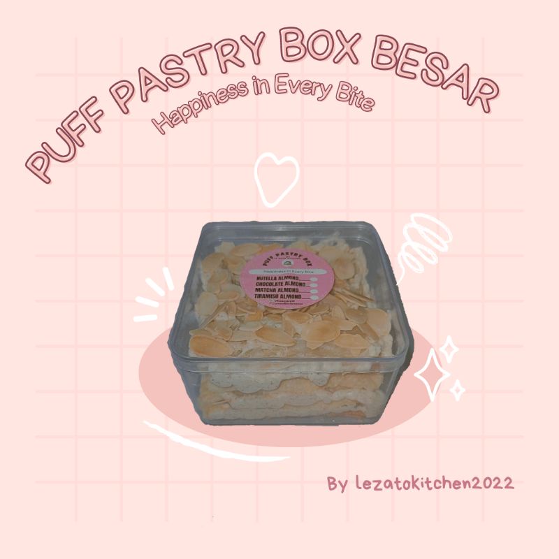 

Puff Pastry Box Besar Nutella/Matcha/Choco/Tiramisu
