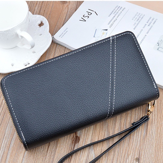 DOMPET PANJANG WANITA WA601B5 BESAR MUAT HP IMPORT 2 RESLETING  BRANDED BATAM KULIT HITAM CONCILA TALI PENDEK SLOT KARTU UANG KOIN PREMIUM REMAJA KEKINIAN FASHION KOREA CEWEK MURAH