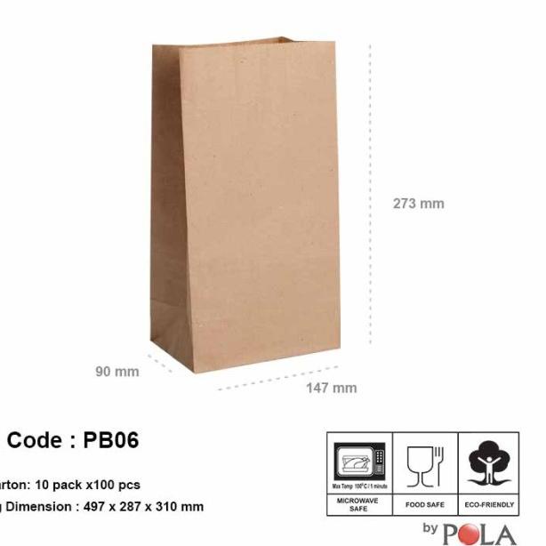 

paper bag murah / kantong kertas murah pb06- 100pcs - Coklat