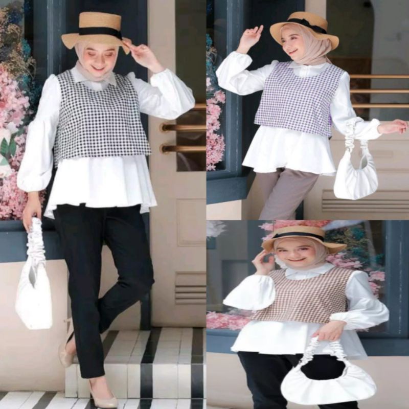 Blouse Atasan Wanita Remaja Lengan Panjang Yuzu