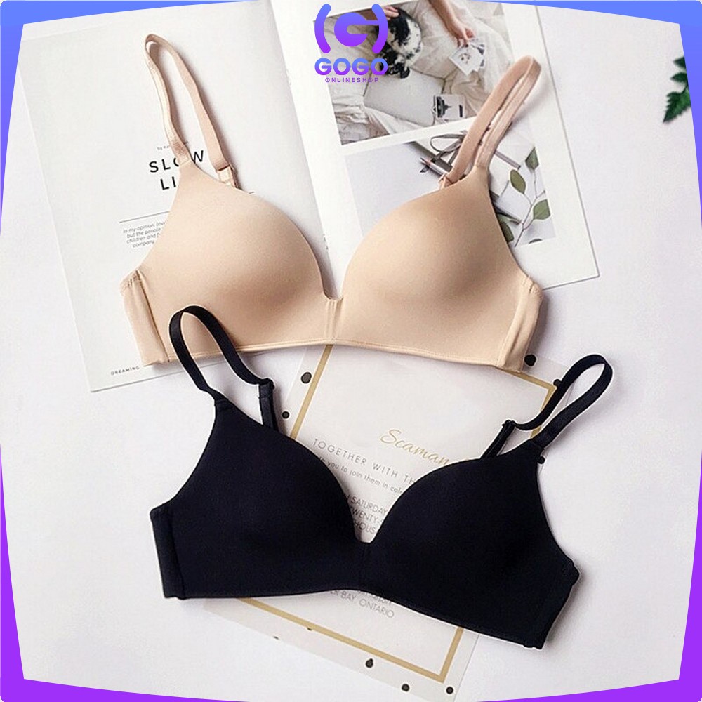 GOGO-P45 Bra BH Tanpa Kawat Bahan Halus Pakaian Dalam Wanita Bra Push Up Elastis Sexy Yoga Bra Murah