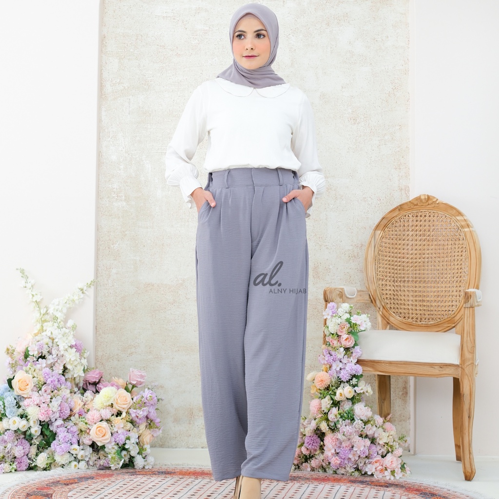 Premium Celana Kulot Crinkle Highwaist Wanita Loose Cullote Pants