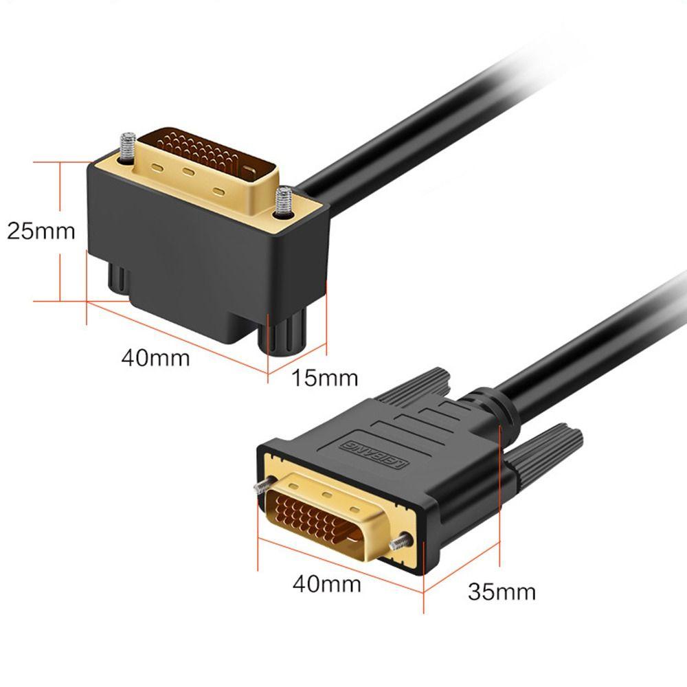 Kabel DVI Ke DVI Atas Untuk Proyektor Komputer TV 1080P DVI-D Video Cable 90derajat,