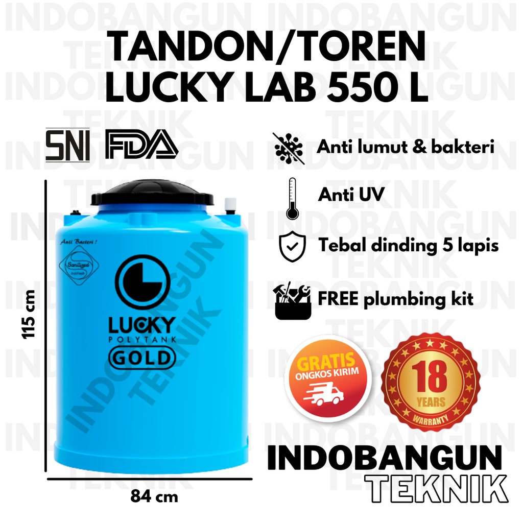 Tandon Toren Tangki Air Lucky Gold 500 Liter 550 Liter Harga Murah Anti Bakteri Garansi 18 Tahun Ant