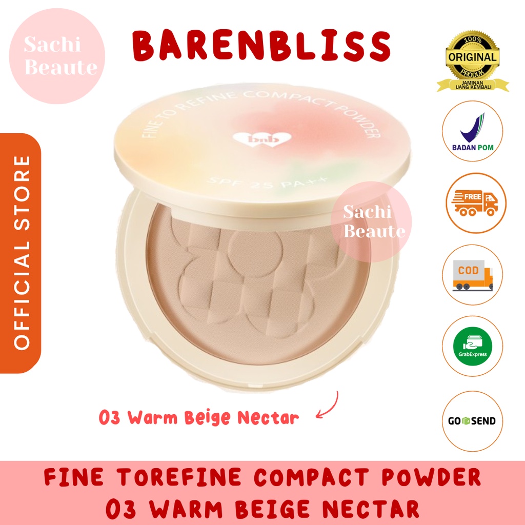 BNB Barenbliss Korean Bloomatte Fine to Refine Compact Powder 24H Oil Control - 03 Warm Beige Nectar