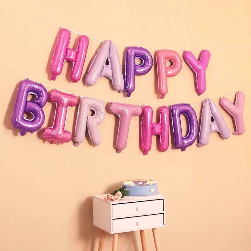 PAKET BALON HAPPY BIRTHDAY Warna Warni 1 Set Balon Foil Rainbow 34 Cm Balon Ulang Tahun Balon Pesta Mix Warna Pastel Murah