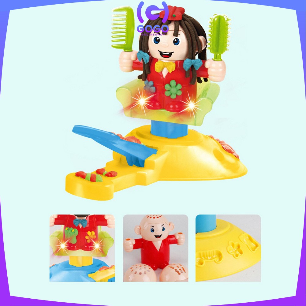 GOGO-M154 Mainan Anak Pangkas Rambut Salon Styling Club Mainan Pretend Play Barbershop Potong Rambut