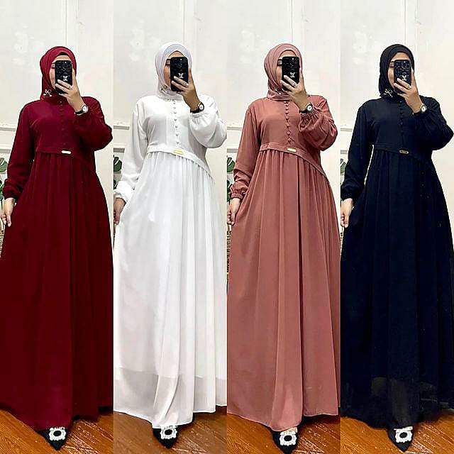 Azalea Maxy Gamis ceruty full furing ld 110 Dress Kondangan