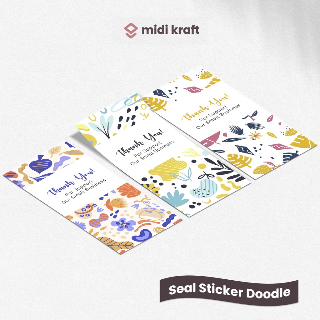 

Seal Sticker Motif Doodle Segel Packaging Custom Teks