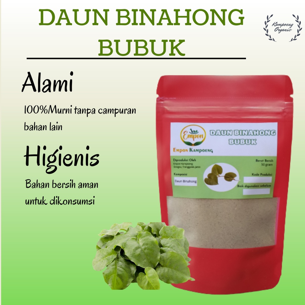 

Minuman Jamu Daun Binahong Bubuk Serbuk Kering Herbal Tradisional Alami Asli Murni Original Organik