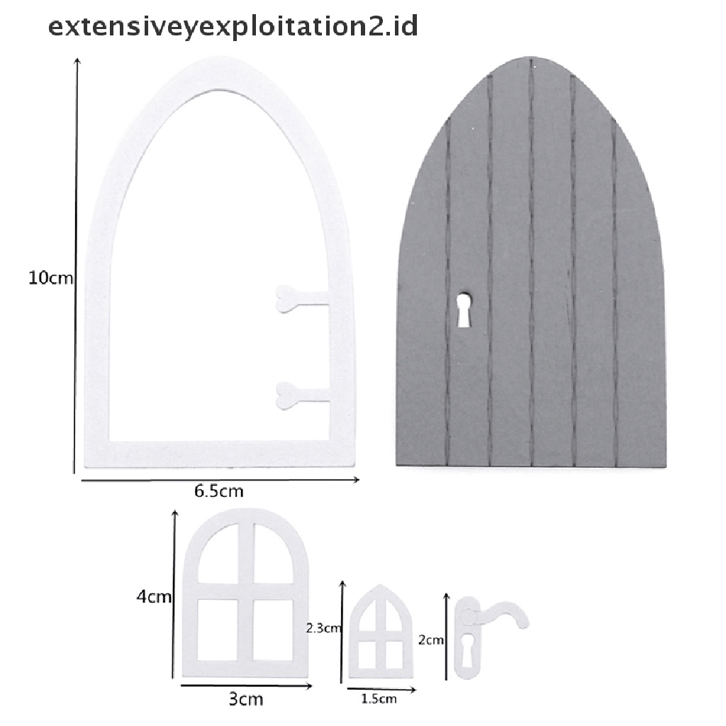 1 Set Miniatur Pintu / Jendela / Kenop Skala 1: 12 Untuk Dekorasi Rumah Boneka