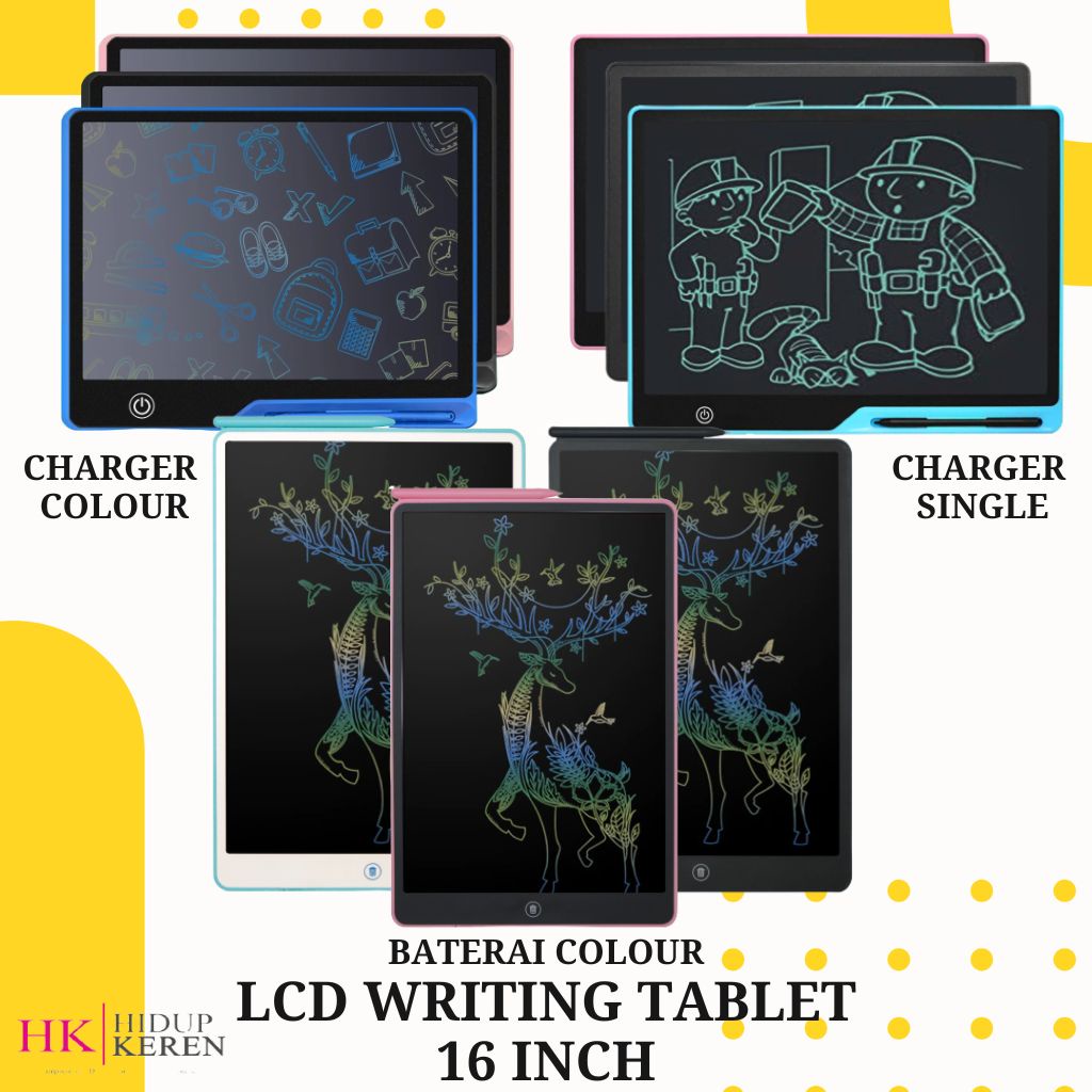 

LCD Writing Tablet 16 Inch Multi Color Papan Tulis Digital Single Colour Anak LCD Tablet Anak