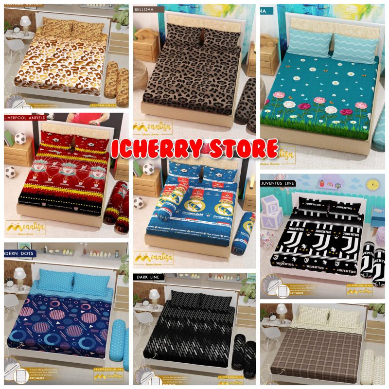 3in1 Sprei Monalisa Premium 3D Single Queen King 120x200 160x200 180x200 Motif Bola Liverpool Anfiel