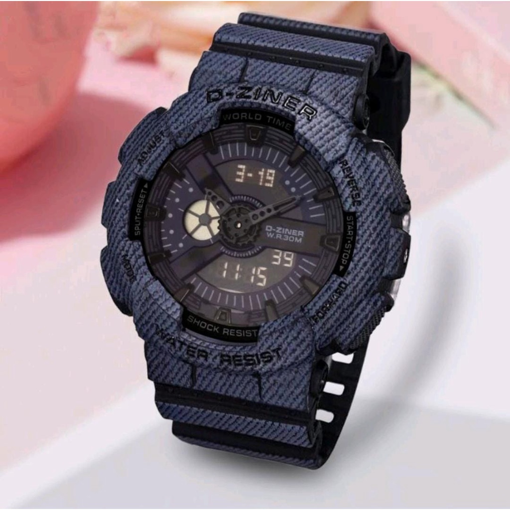 ✅COD JAM TANGAN WANITA DZINER 8066 ORIGINAL ANTI AIR / JAM TANGAN D-ZINER BABY-G DIGITAL DUAL TIME RUBBER SPORTY