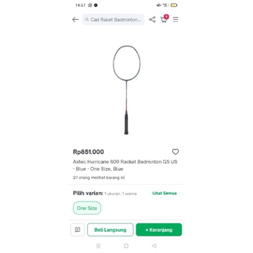 raket Astec hurricane 800 carbon