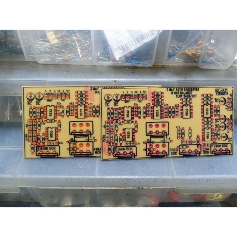 PCB CROSSOVER AKTIF 2WAY SLOP 24DB. 2 PCS YA