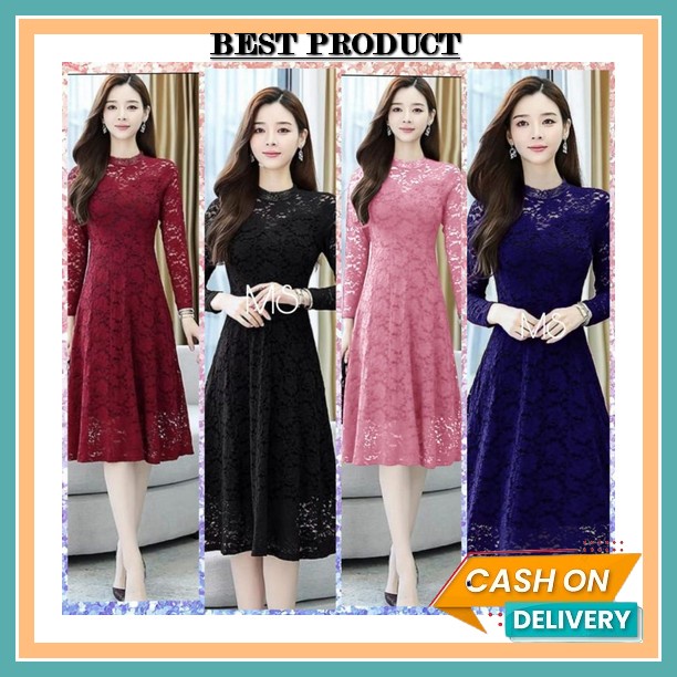 Baju Dress Pesta Natal Imlek Christmas Party Natalan Pesta Akhir Tahun Wanita Dewasa Murah Kekinian 