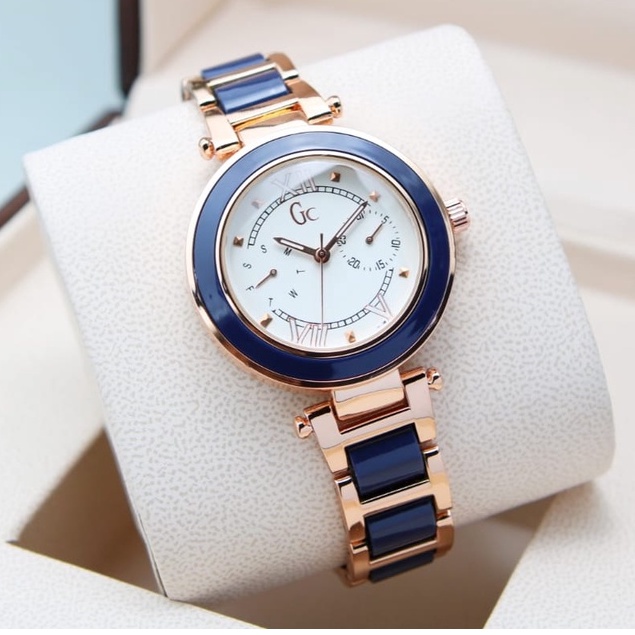 BEST SELLER JAM TANGAN WANITA GC M150 TALI RANTAI CHRONO AKTIF DM 3.8CM FREE BOX &amp; BATERAI || JAM TANGAN FASHION WANITA JAM TANGAN CEWEK MURAH