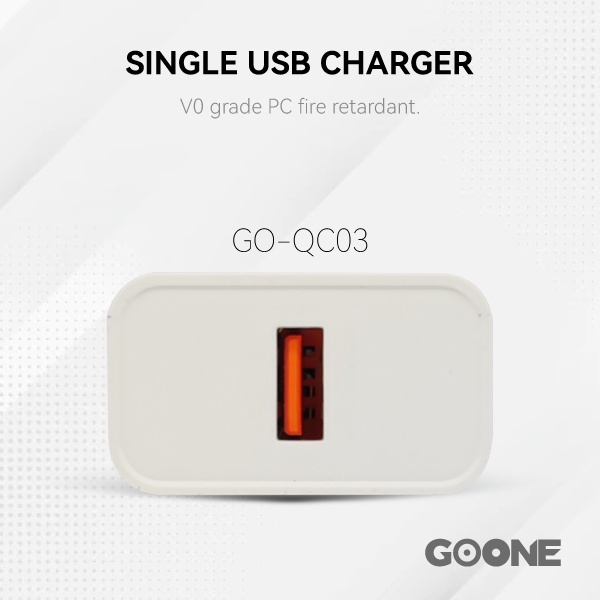 GOONE Kepala Charger Fast Charging Single Port USB Quick 3.0 Charger