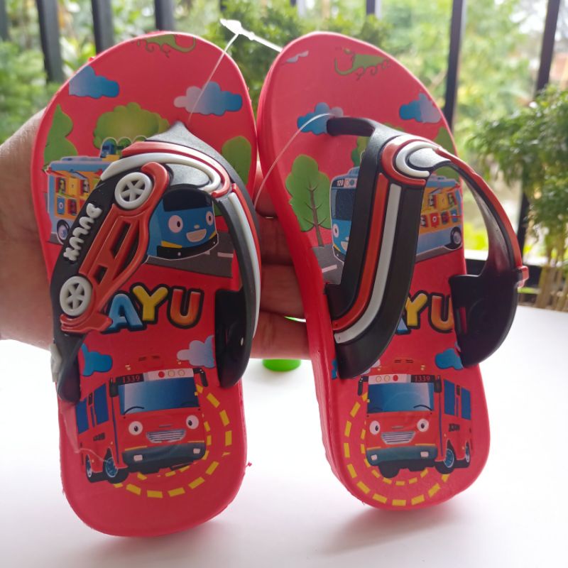 Sandal jepit anak Bus Tayo size 24-29 Dulux 193d