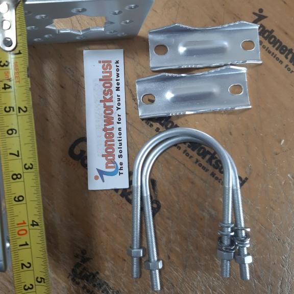 Bracket clamp dan Mounting L untuk antena LPDA Log Periodik dan Yagi
