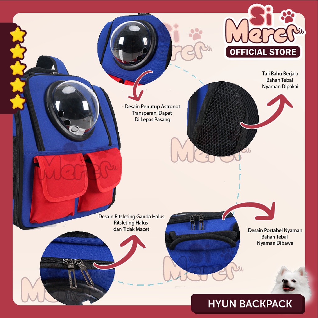 Tas Ransel Anjing Kucing Transparan / Tas Astronot Kucing Anjing / Pet Cargo / Pet Backpack