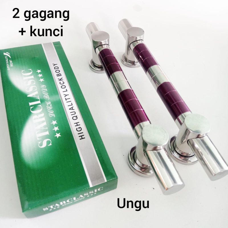 Ungu - Handle pintu 1 set kunci Pegangan Pintu RUMAH