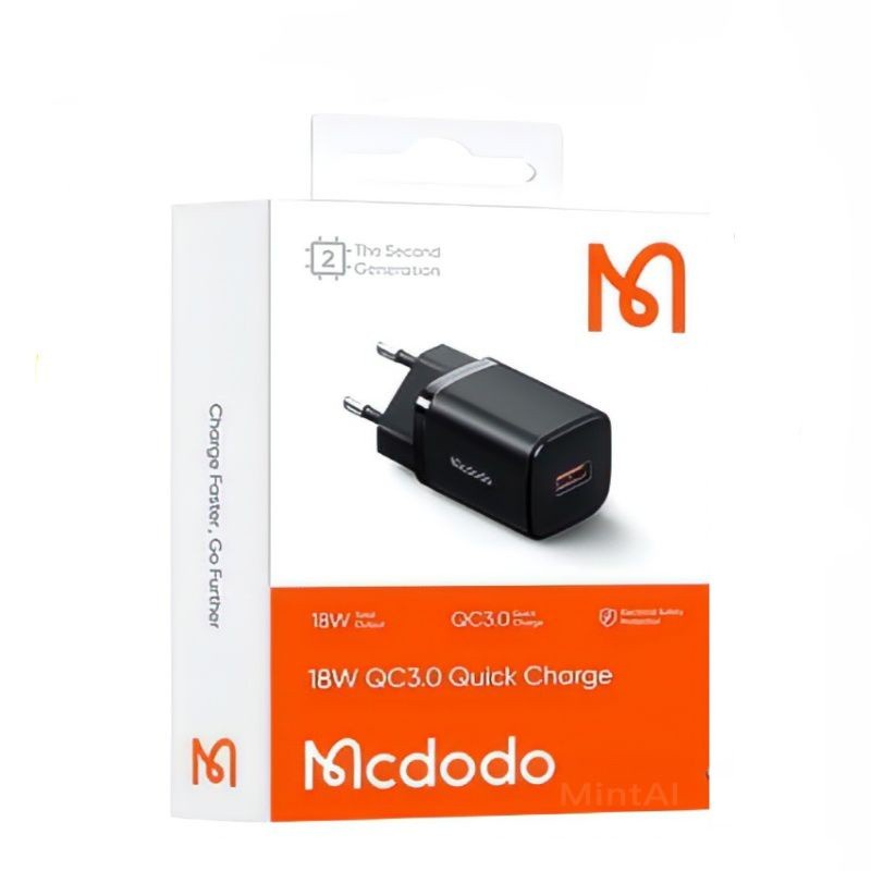 MCDODO QUICK CHARGER ADAPTOR 18W 2nd Gen USB A Port