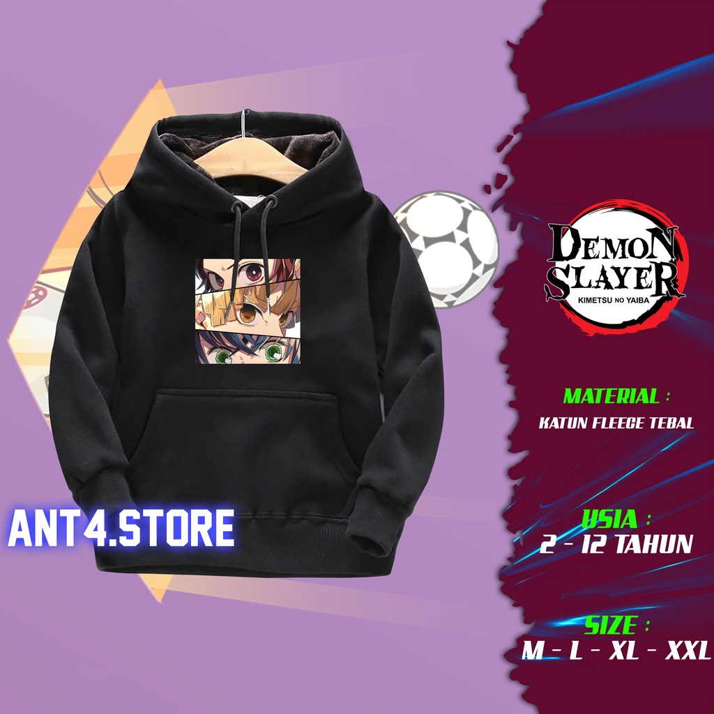 Hoodie Anak Usia 2 - 12 Tahun Jaket Anak Anime Japan Sweater Demon Slayer Eye