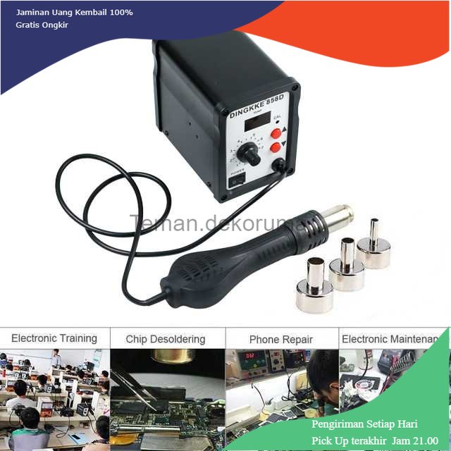 TD - PR2 DINGKKE 858D Desoldering Heat Gun dengan Station 220V 700W