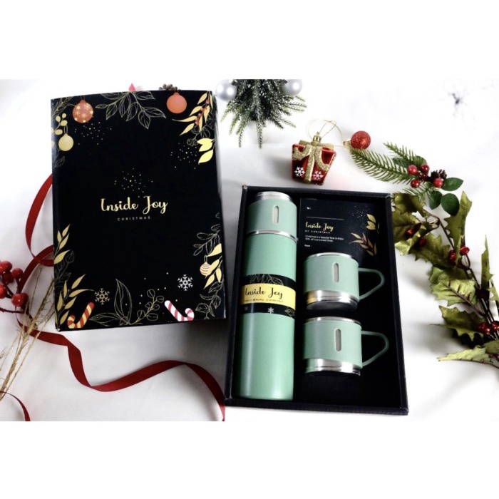 

(COD) Hampers Natal Christmas Kado Tumbler Termos Murah Unik Parsel Gift Set - Biru
