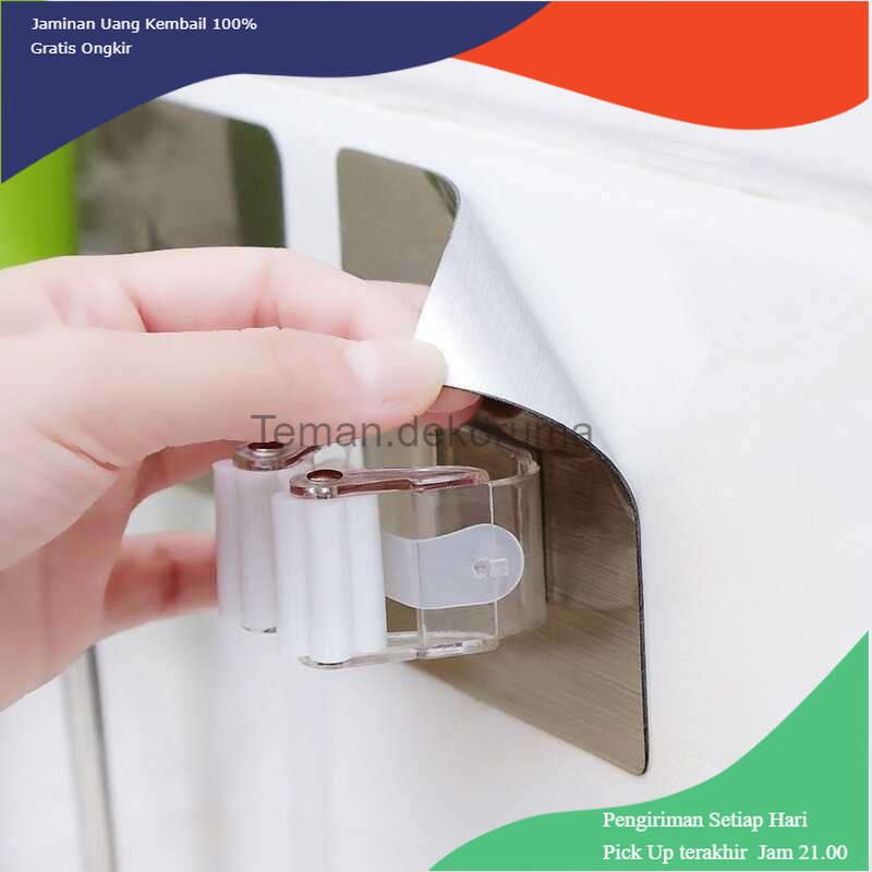 TD - PR AK Gantungan Dinding Tempel Waterproof Adhesive Mop Holder Double Slot - AK20