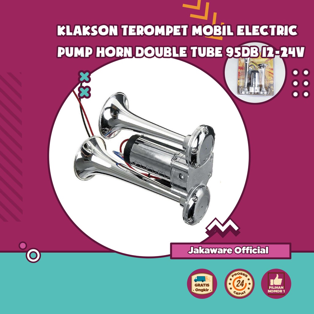 KLAKSON TEROMPET MOBIL HORN DOUBLE TUBE 95DB 12-24V RELAY SUARA DARURAT TROMPET BEL TRUMPET AVANZA X