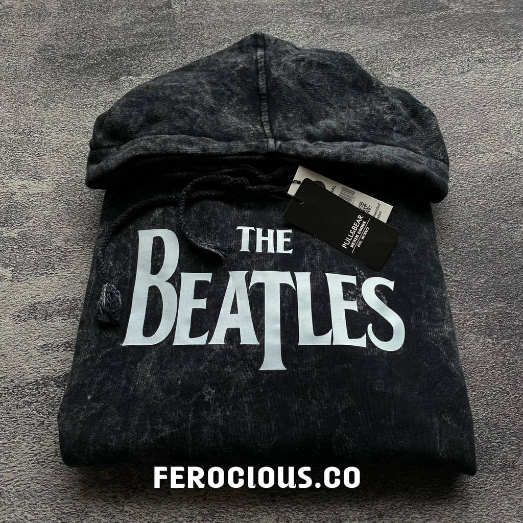 Jaket Sweater Hoodie Sandwash The Beatles pria/wanita full tag &amp; label