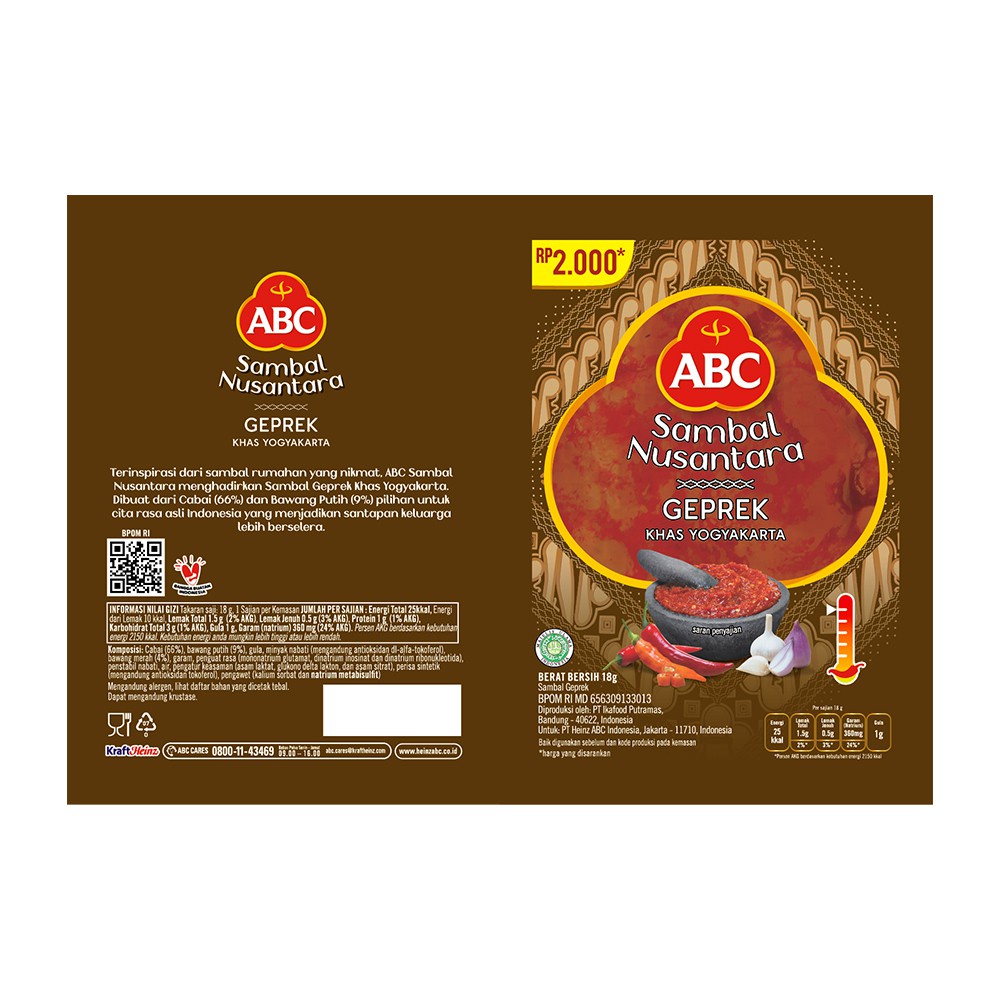 ABC Sambal Nusantara Geprek 30 x 18 g