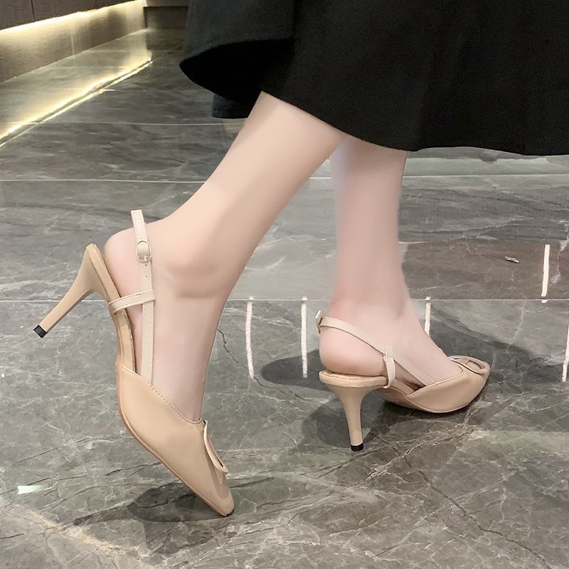 [COD] 40666 Heels Wanita Import VD Hak 5cm Tali Belakang
