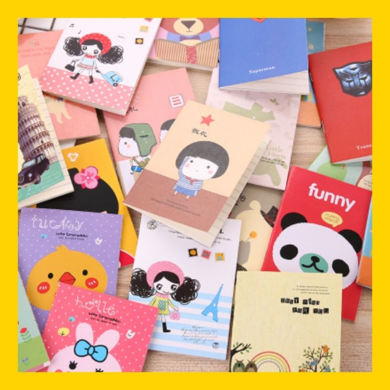

Buku Tulis Mini Motif Karakter unik note book kecil catatan anak anak