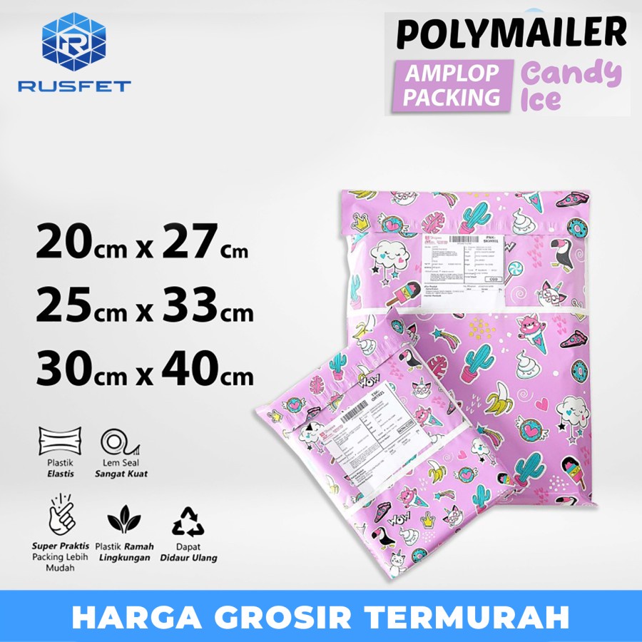

Amplop Plastik Packing Polymailer Candy Motif Polimailer Satuan