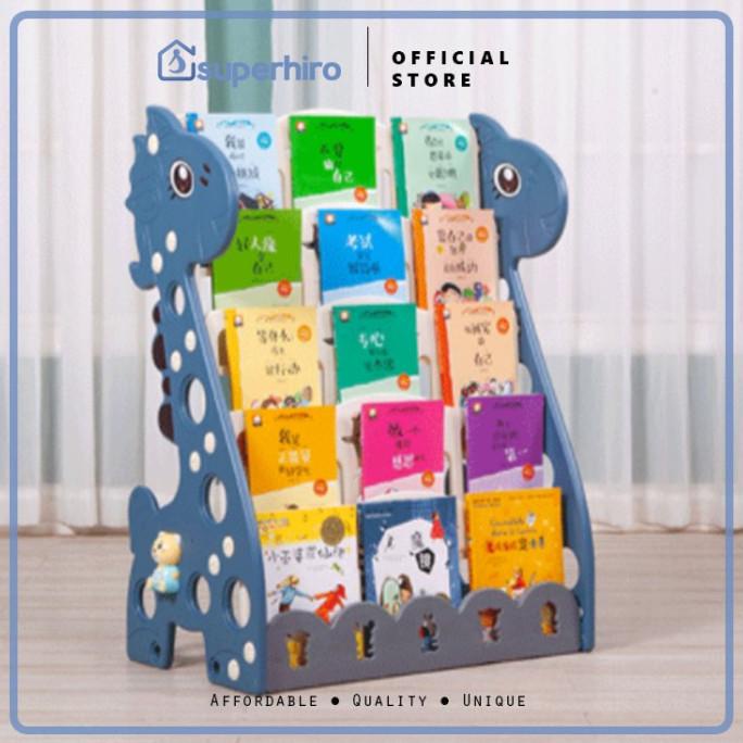 Rak Buku Anak 4 Tingkat Kid Bookshelf Rak Dekoratif Jerapah Boy Girl