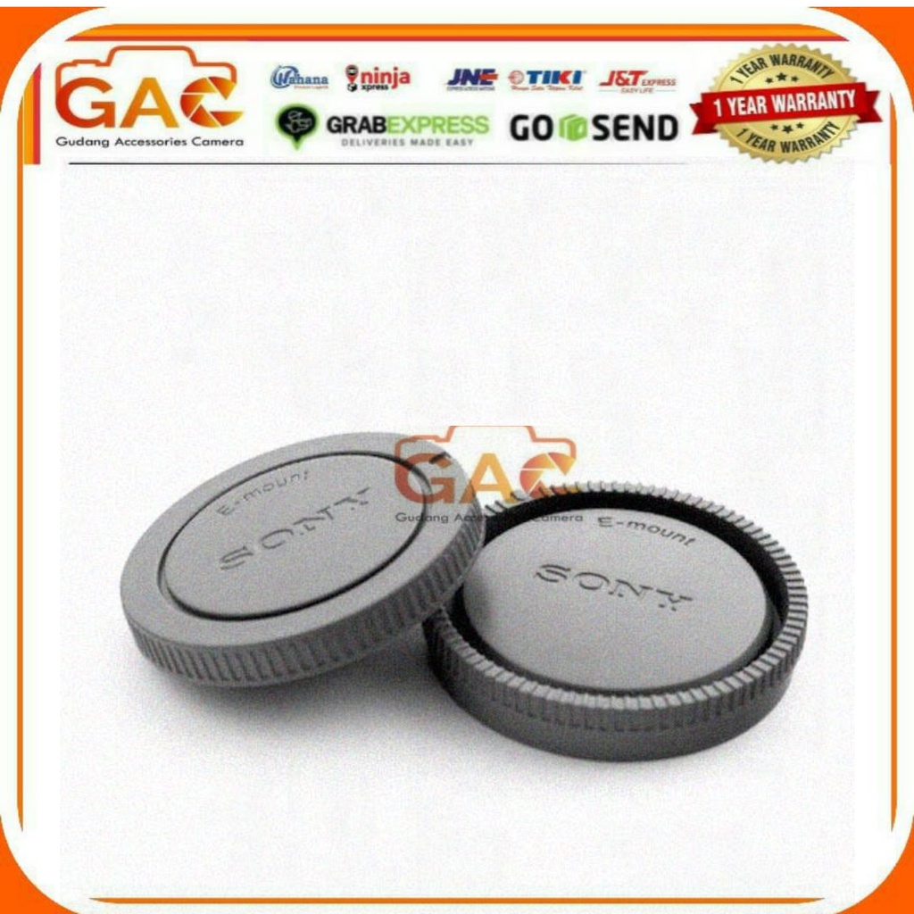 Body cap &amp; Lens Rear Cap Cover Sony NEX Alpha E-Mount tutup body lensa