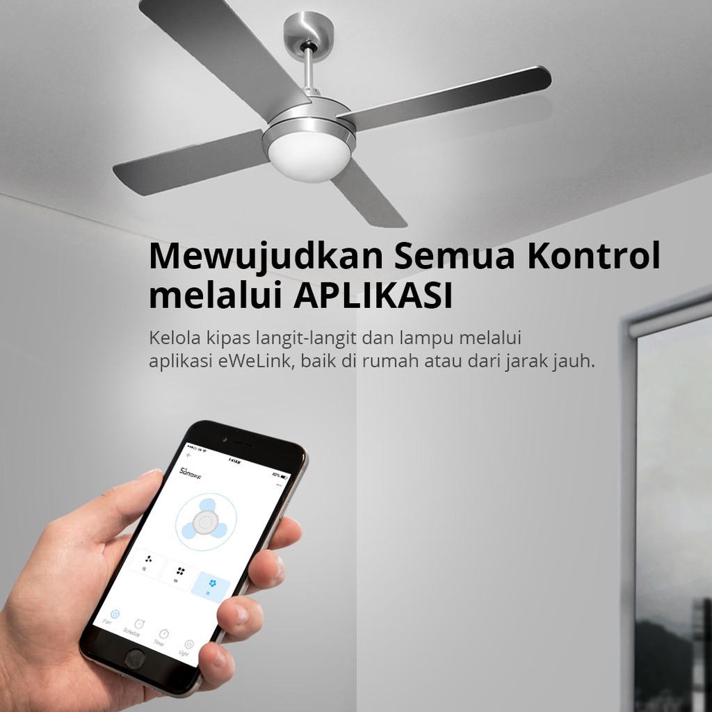 Sonoff Smart Switch WIFI Ceiling Fan Smart Home dan remote