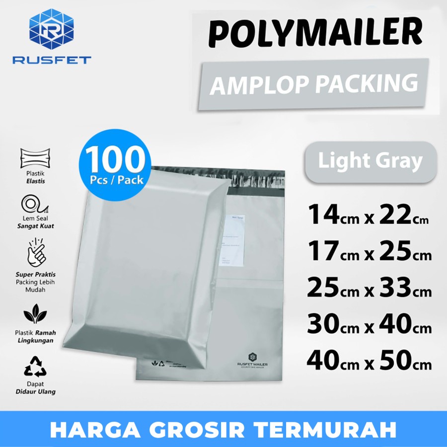 

Polymailer Polimailer GREY Amplop Plastik Packing Olshop Premium /Pack