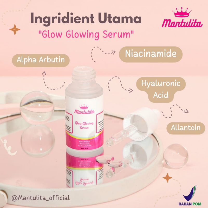 serum mantulita whitening serum BPOM glow glowing serum (ready jakarta)