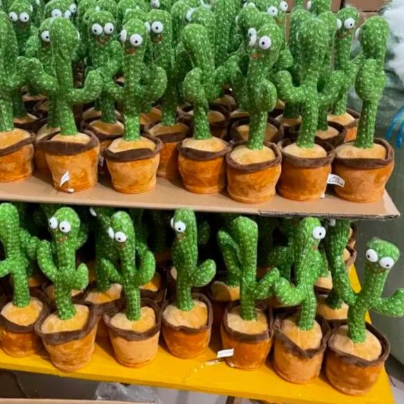 Mainan Kaktus Bergoyang Dancing Cactus Boneka Kaktus Goyang dan Bicara - 4in1 USB Charge